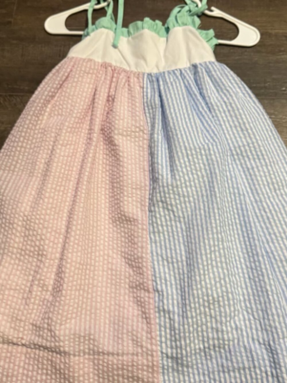 Smock Monkey size 8 seersucker dress